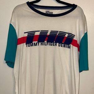 White is a bit off white color Tommy T Shirt XL.